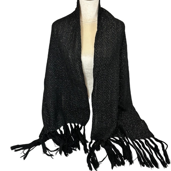 Huge Oversized Warm and Cozy Black Sparkle Scarf - Picture 7 of 10
